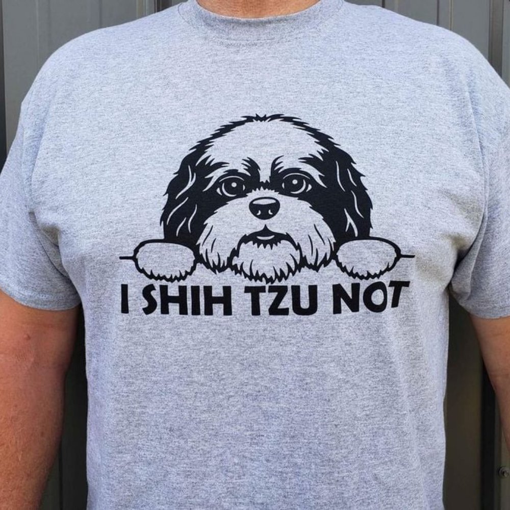 I Shih Tzu Not screen printed T-Shirt, Mens XL, NEW! printed to order!
